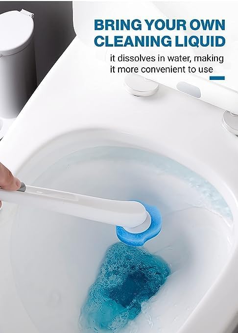 Disposable Toilet Cleaner Brush with 8 Brush Head (sponges 🧽)