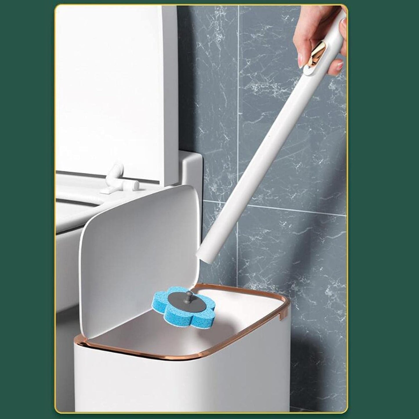Disposable Toilet Cleaner Brush with 8 Brush Head (sponges 🧽)