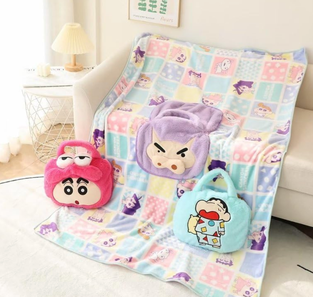 Cute Shinchan Portable Blanket and Bag™