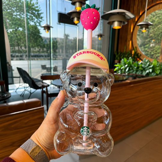 Pink Bearista Glass Tumbler Cup 🐻💗 ™
